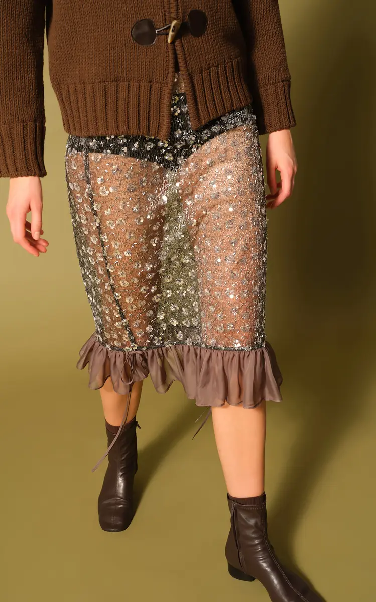 SIEDRÉS Rosalie Embellished Tulle Midi Skirt | Thumbnail 3