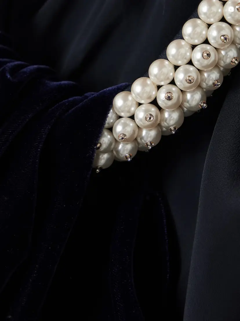 Stella McCartney Embellished Draped Velvet Halterneck Mini Dress | Thumbnail 4