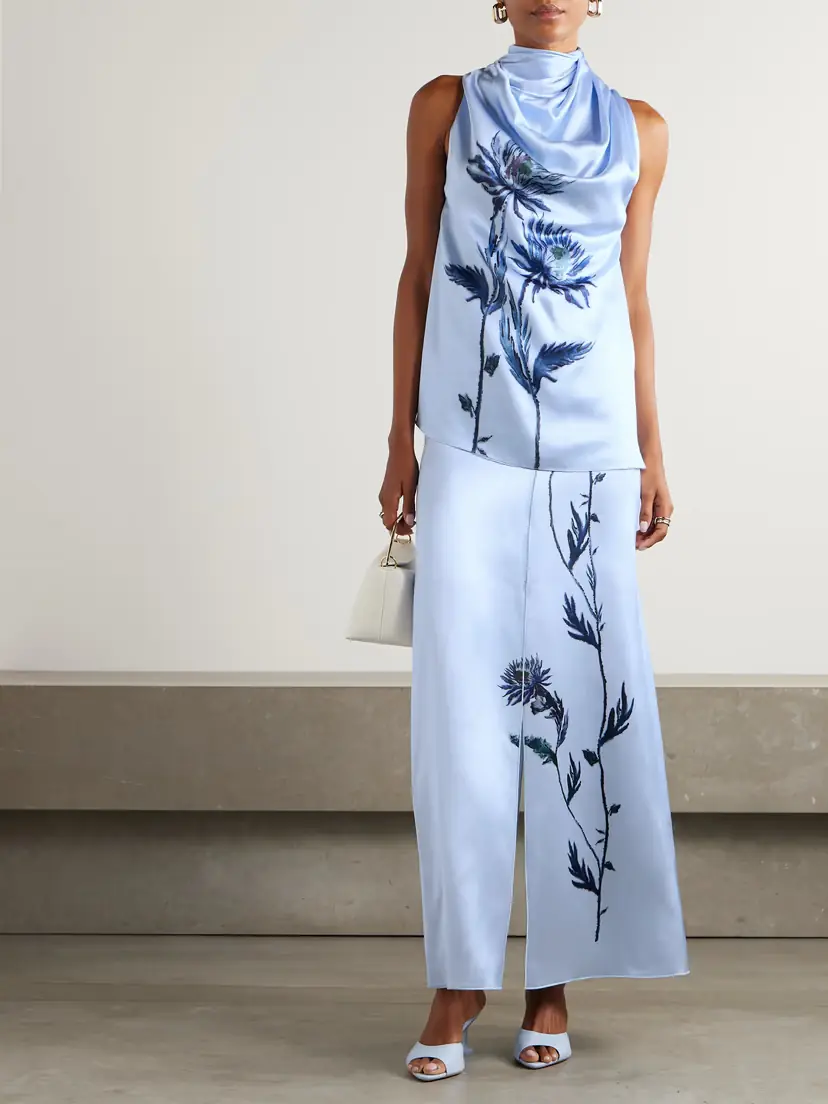 Altuzarra Sleary Draped Floral-print Silk-satin Top | Thumbnail 2