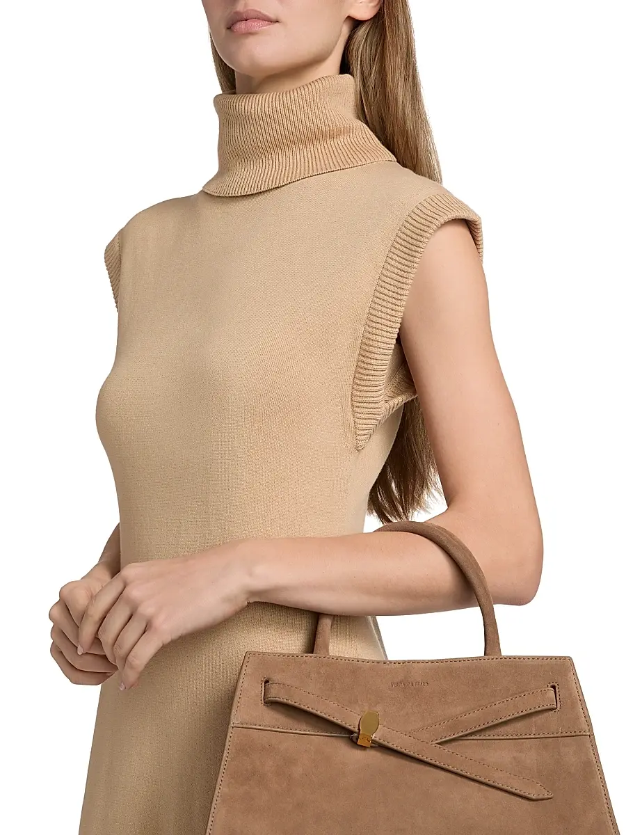 SIMKHAI Women's Cotton-Cashmere Turtleneck Midi-Dress - Light Camel | Thumbnail 6 SIMKHAI Women's Cotton-Cashmere Turtleneck Midi-Dress - Light Camel | Thumbnail 6