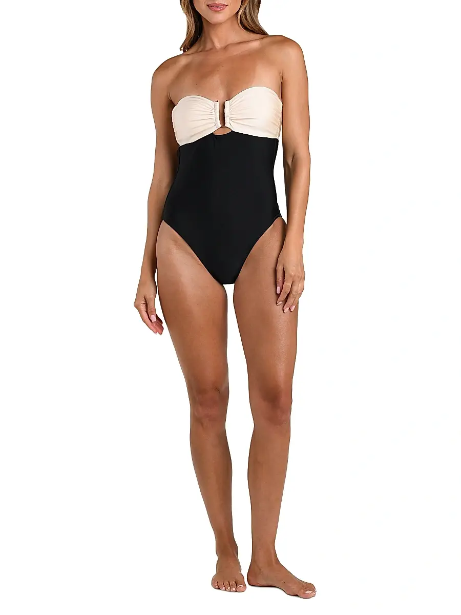 L'Agence Women's Colorblock Chic Emilia One-Piece Swimsuit | Thumbnail 2 L'Agence Women's Colorblock Chic Emilia One-Piece Swimsuit | Thumbnail 2
