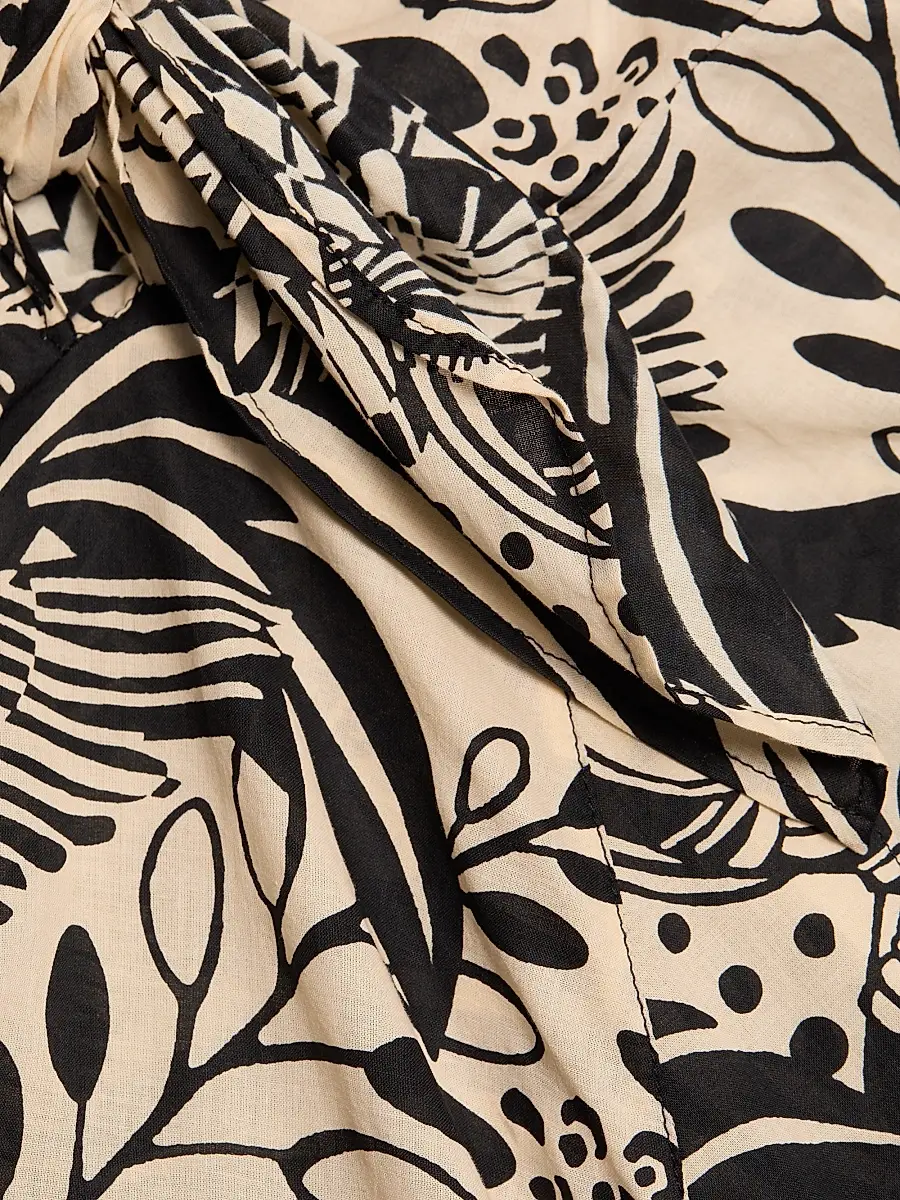 Poupette St Barth Women's Eren Leaf-Print Cotton Tie-Waist Maxi Dress | Thumbnail 7 Poupette St Barth Women's Eren Leaf-Print Cotton Tie-Waist Maxi Dress | Thumbnail 7