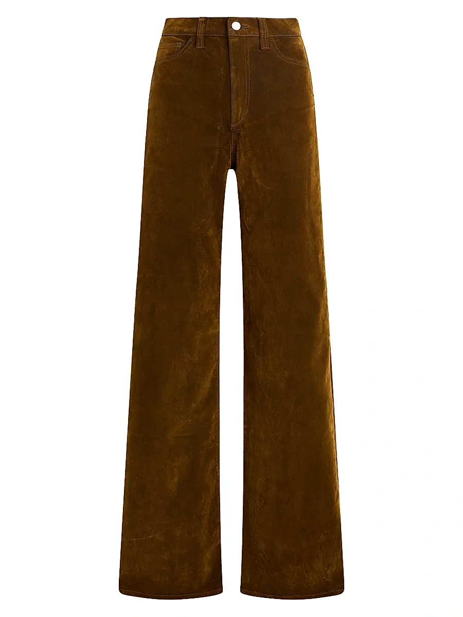 Joe's Jeans Women's The Mia Stretch Flocked Wide-Leg Jeans - Bronze Brown | Image 1 Joe's Jeans Women's The Mia Stretch Flocked Wide-Leg Jeans - Bronze Brown | Image 1