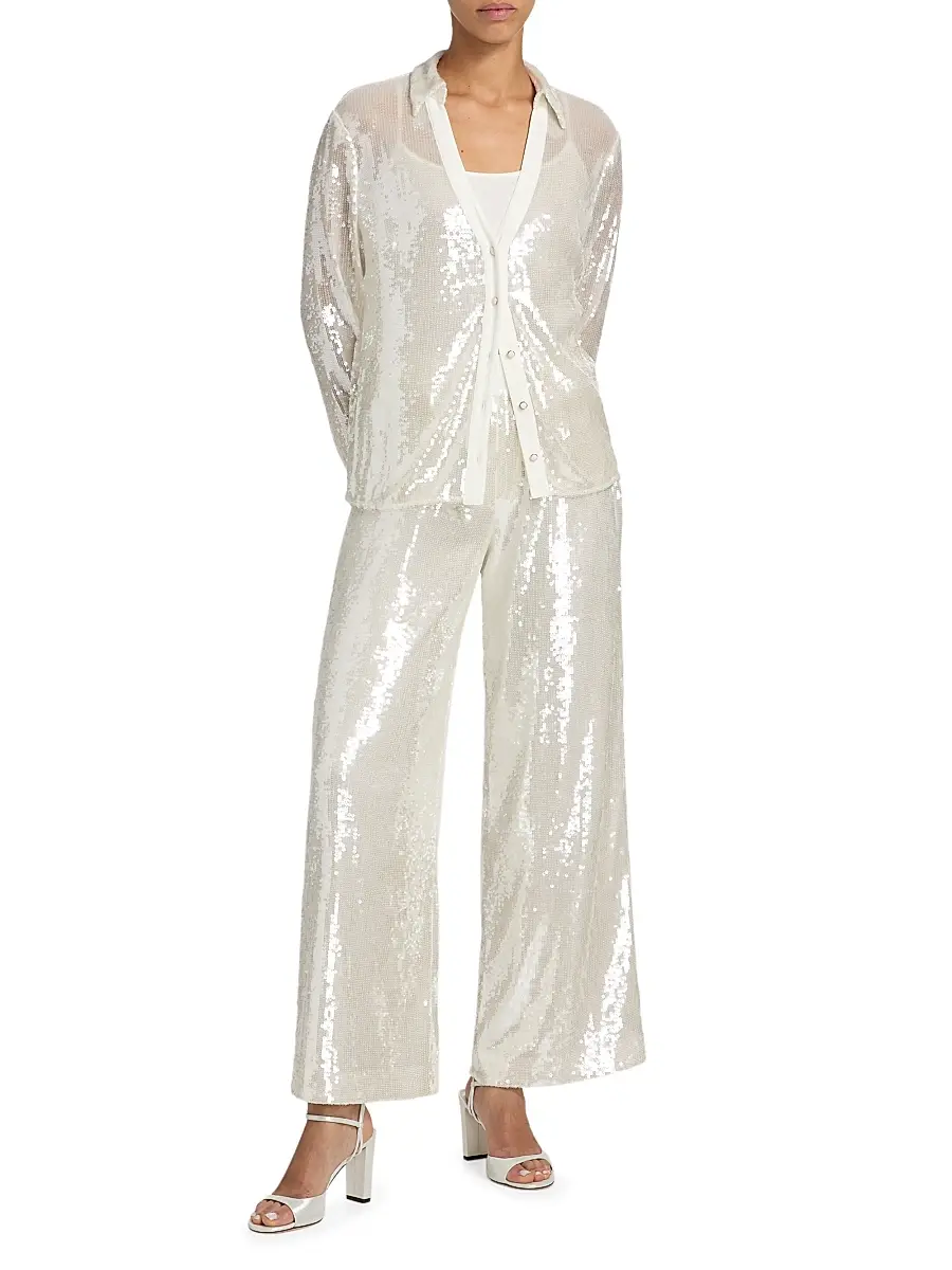 Milly Women's Reed Sequined Pants | Thumbnail 2 Milly Women's Reed Sequined Pants | Thumbnail 2