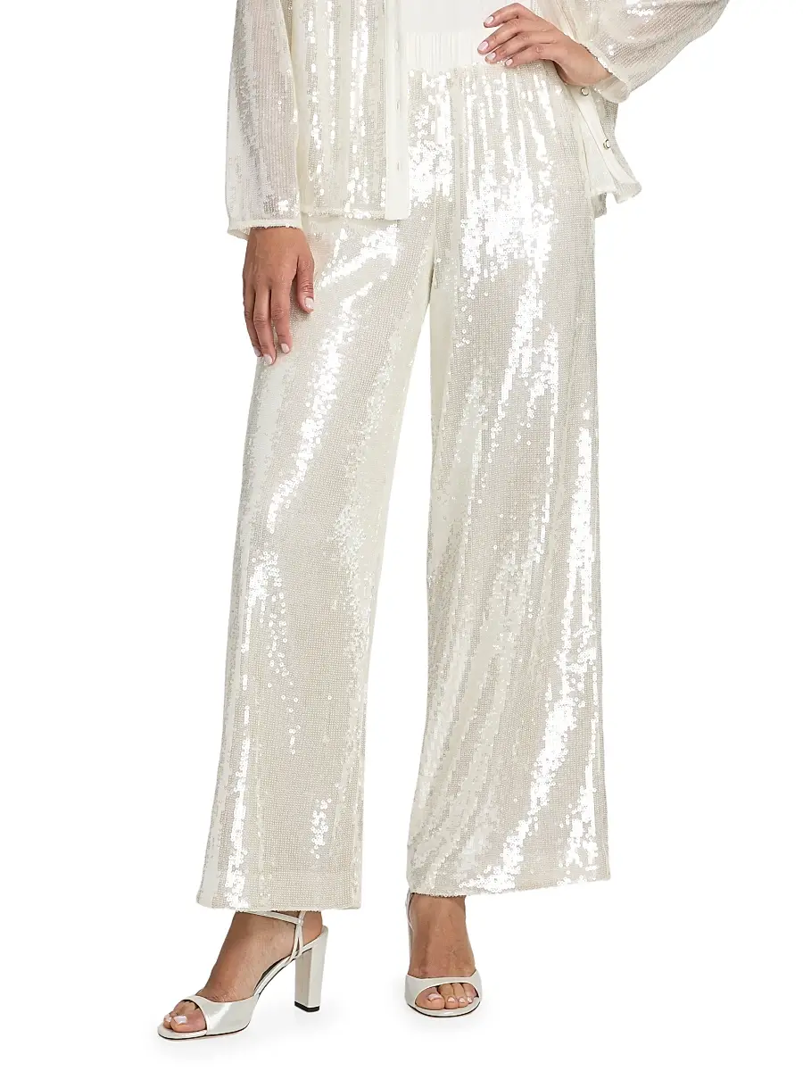 Milly Women's Reed Sequined Pants | Thumbnail 3 Milly Women's Reed Sequined Pants | Thumbnail 3