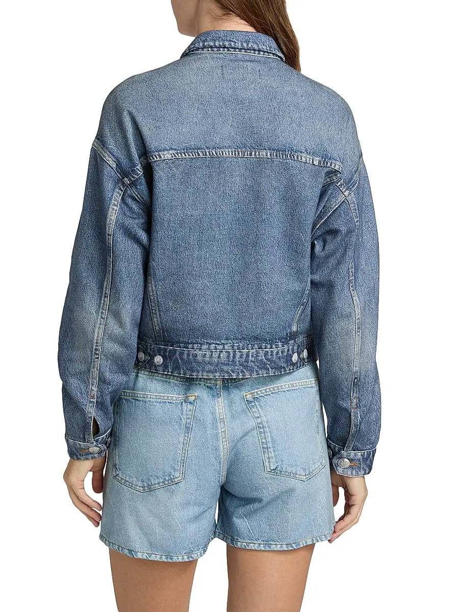 rag & bone Women's rb Miramar Terry Denim-Effect Trucker Jacket | Thumbnail 5 rag & bone Women's rb Miramar Terry Denim-Effect Trucker Jacket | Thumbnail 5