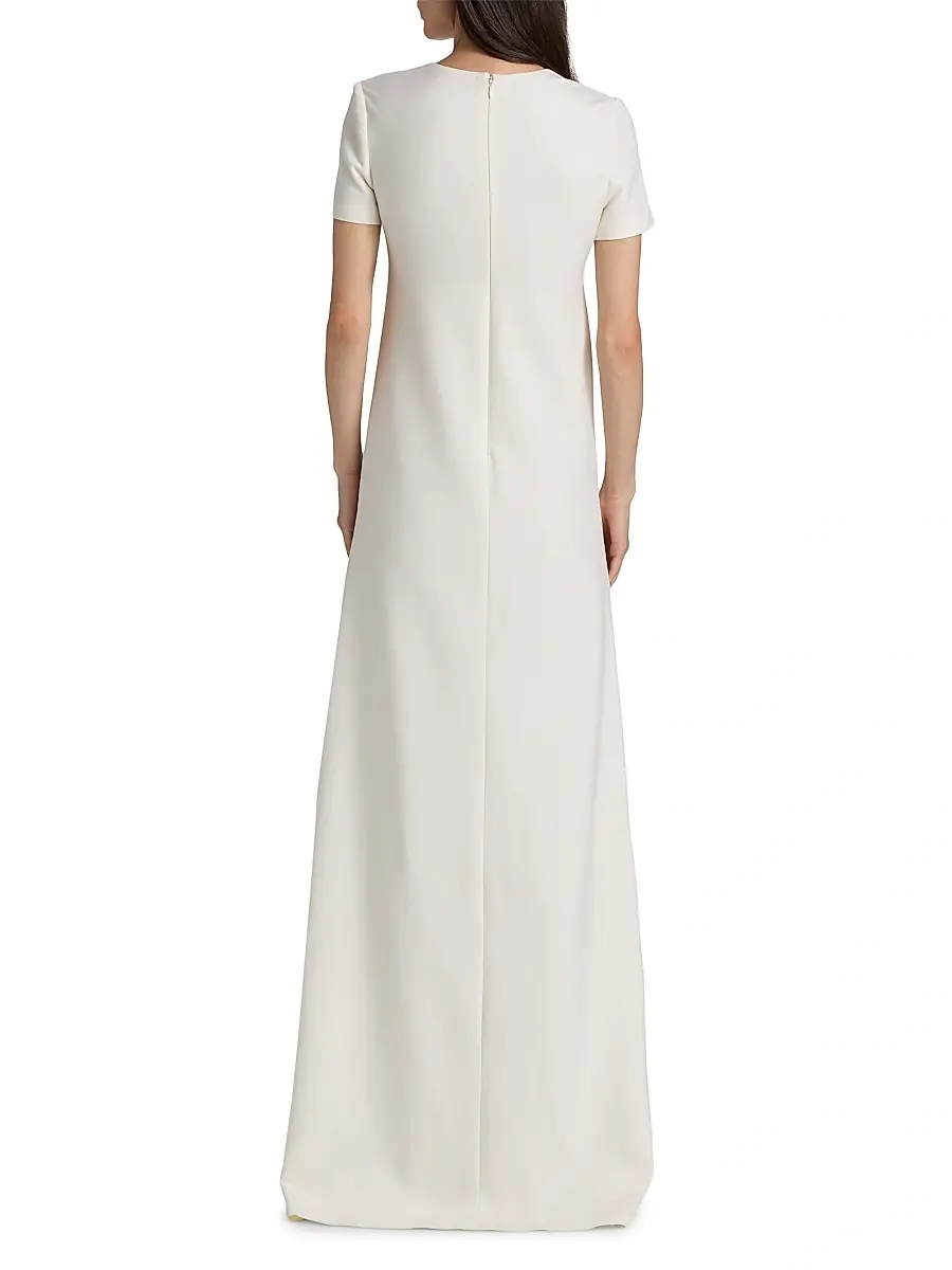 Oscar de la Renta Women's Foxglove-Embroidered Caftan | Thumbnail 5