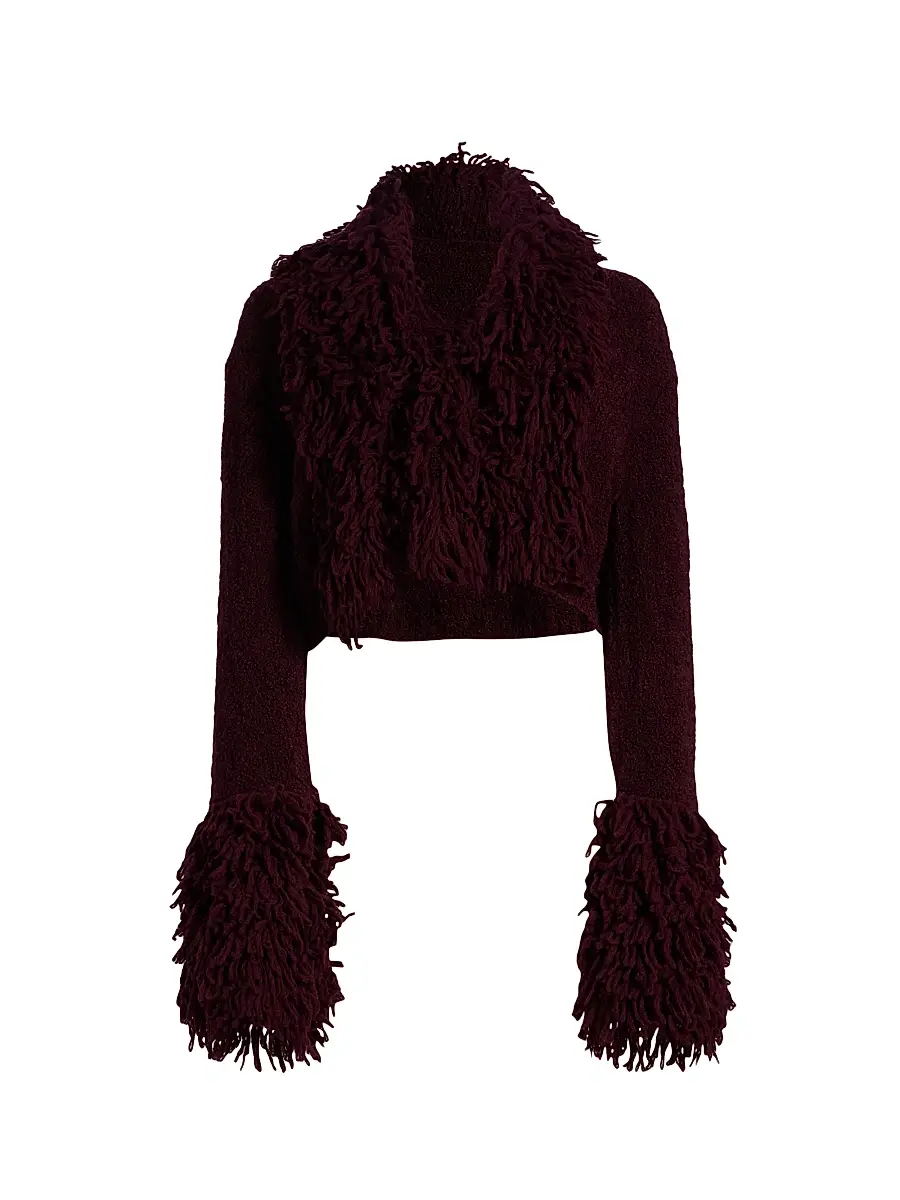 Amur Women's Lilia Fringe-Trimmed Knitted Top