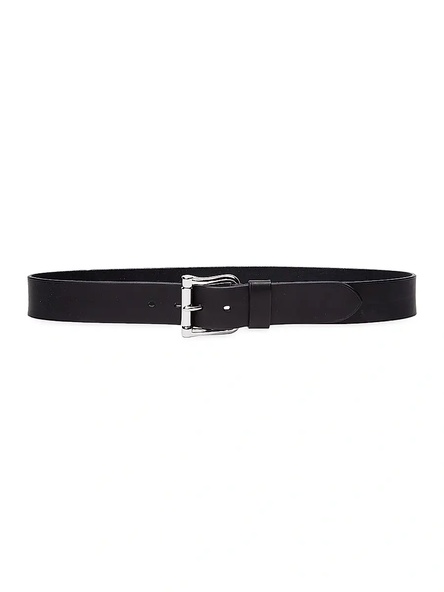 Polo Ralph Lauren Men's Chunky Roller-Buckle Leather Belt - Black | Image 1 Polo Ralph Lauren Men's Chunky Roller-Buckle Leather Belt - Black | Image 1