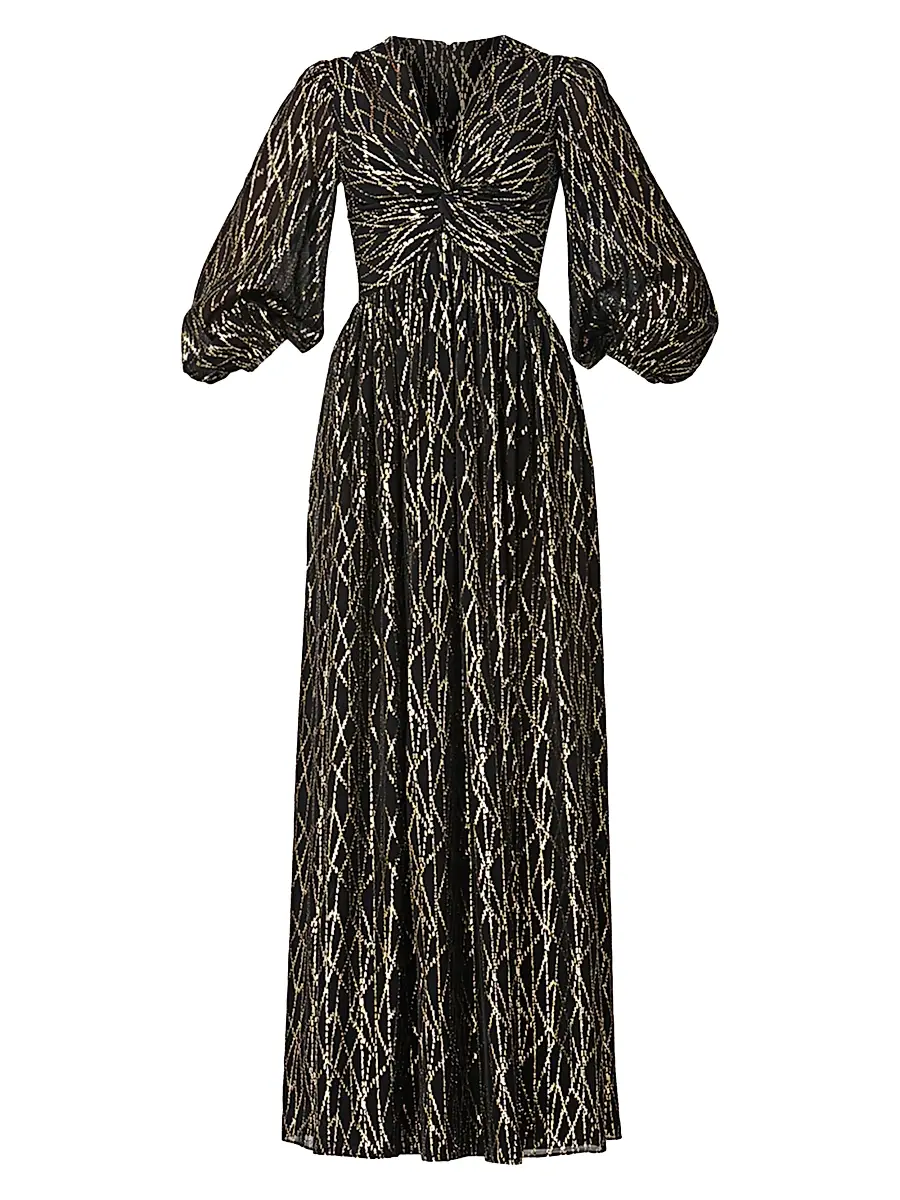 Shoshanna Women's Rosalie Metallic Maxi Dress - Jet Gold | Image 1 Shoshanna Women's Rosalie Metallic Maxi Dress - Jet Gold | Image 1