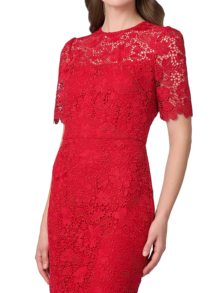 Shoshanna Women's Darcy Floral Lace Midi-Dress | Thumbnail 4 Shoshanna Women's Darcy Floral Lace Midi-Dress | Thumbnail 4