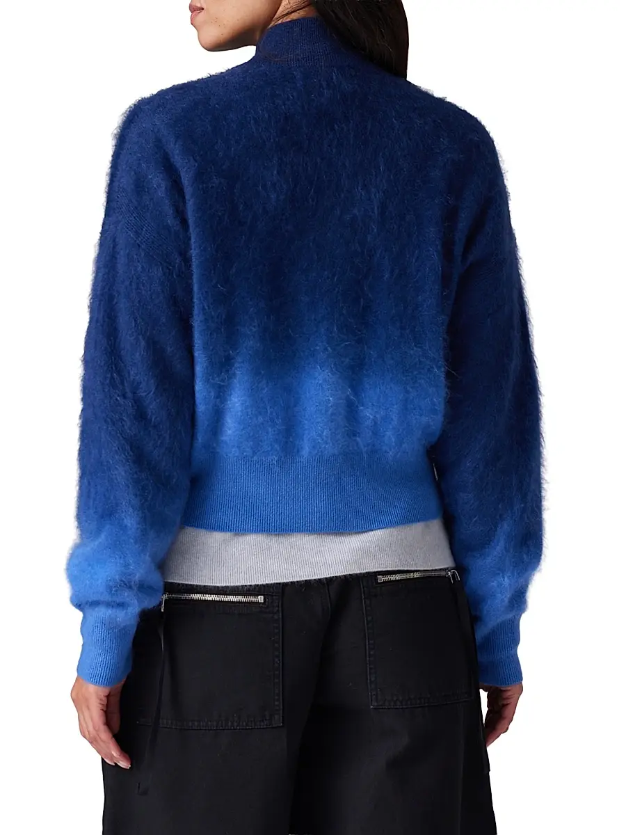 COLORUSH Women's Brushed Cashmere Dip-Dye Zip Jacket | Thumbnail 3 COLORUSH Women's Brushed Cashmere Dip-Dye Zip Jacket | Thumbnail 3