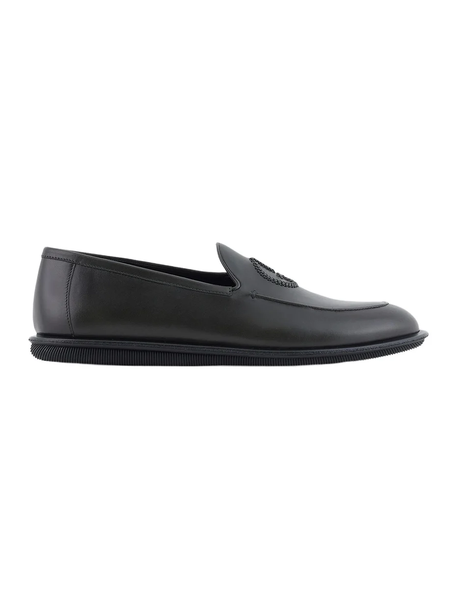 Men's Logo Vintage Leather Slip-On Loafers Men's Logo Vintage Leather Slip-On Loafers