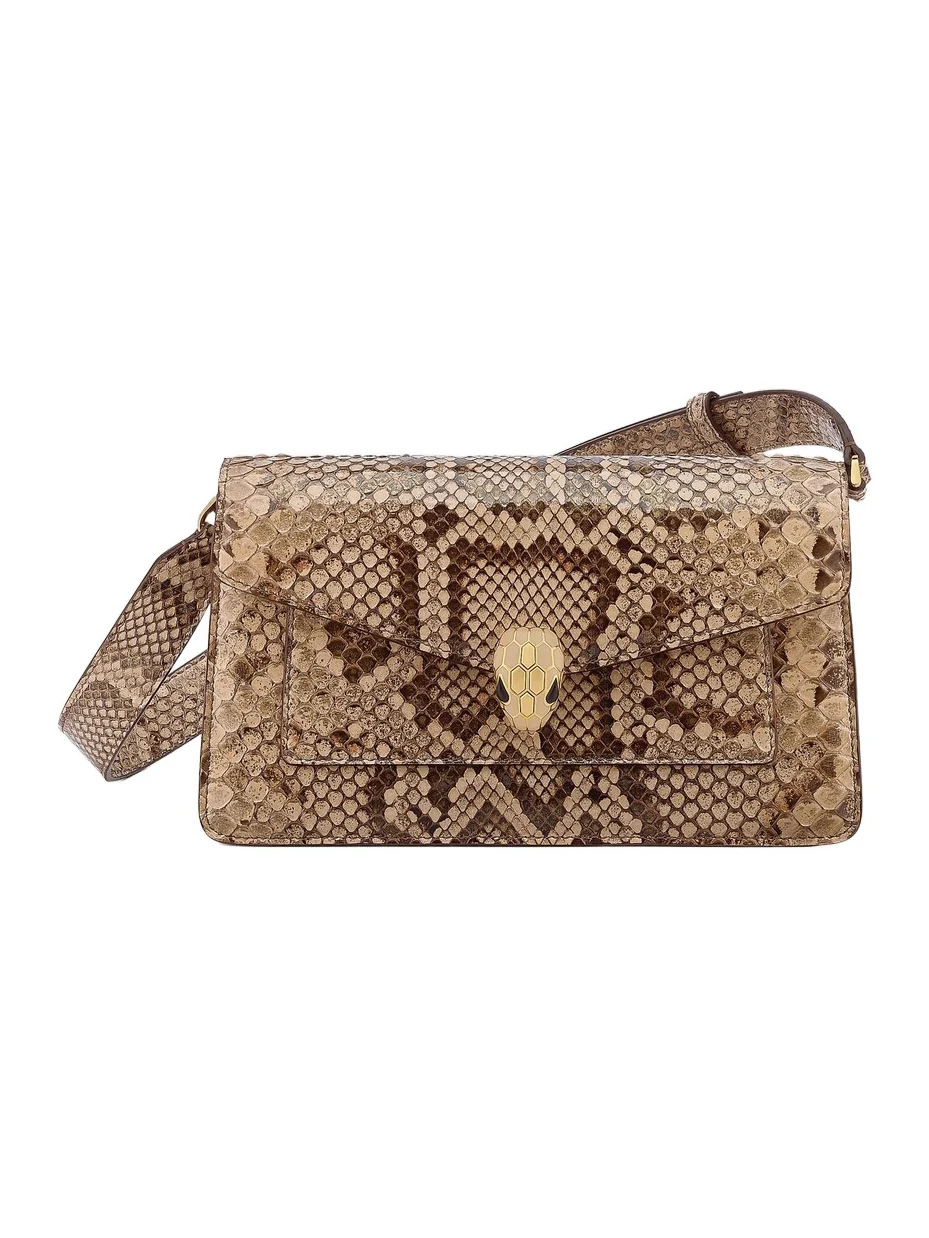 BVLGARI Women's Serpenti Forever Snakeskin-Embossed Leather Shoulder Bag