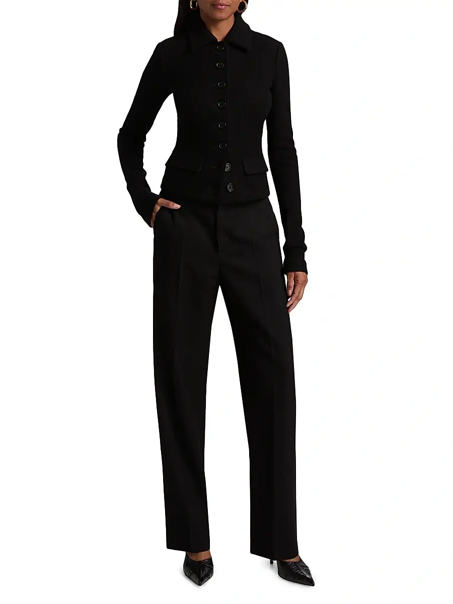 Dolce & Gabbana Women's Tailored Boiled Wool Jacket | Thumbnail 2 Dolce & Gabbana Women's Tailored Boiled Wool Jacket | Thumbnail 2