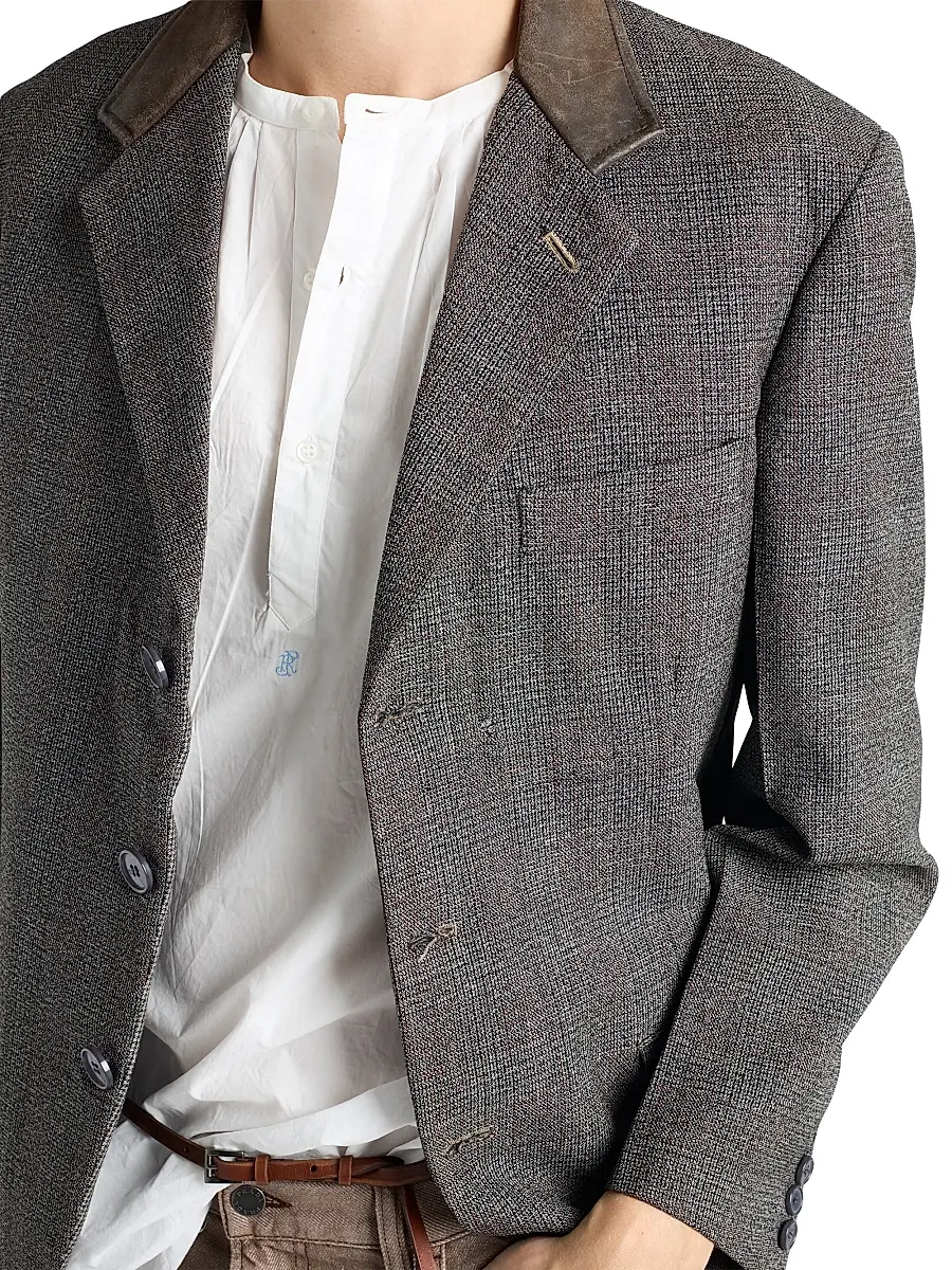 Prada Men's Single-Breasted Wool Jacket - Grey | Thumbnail 4