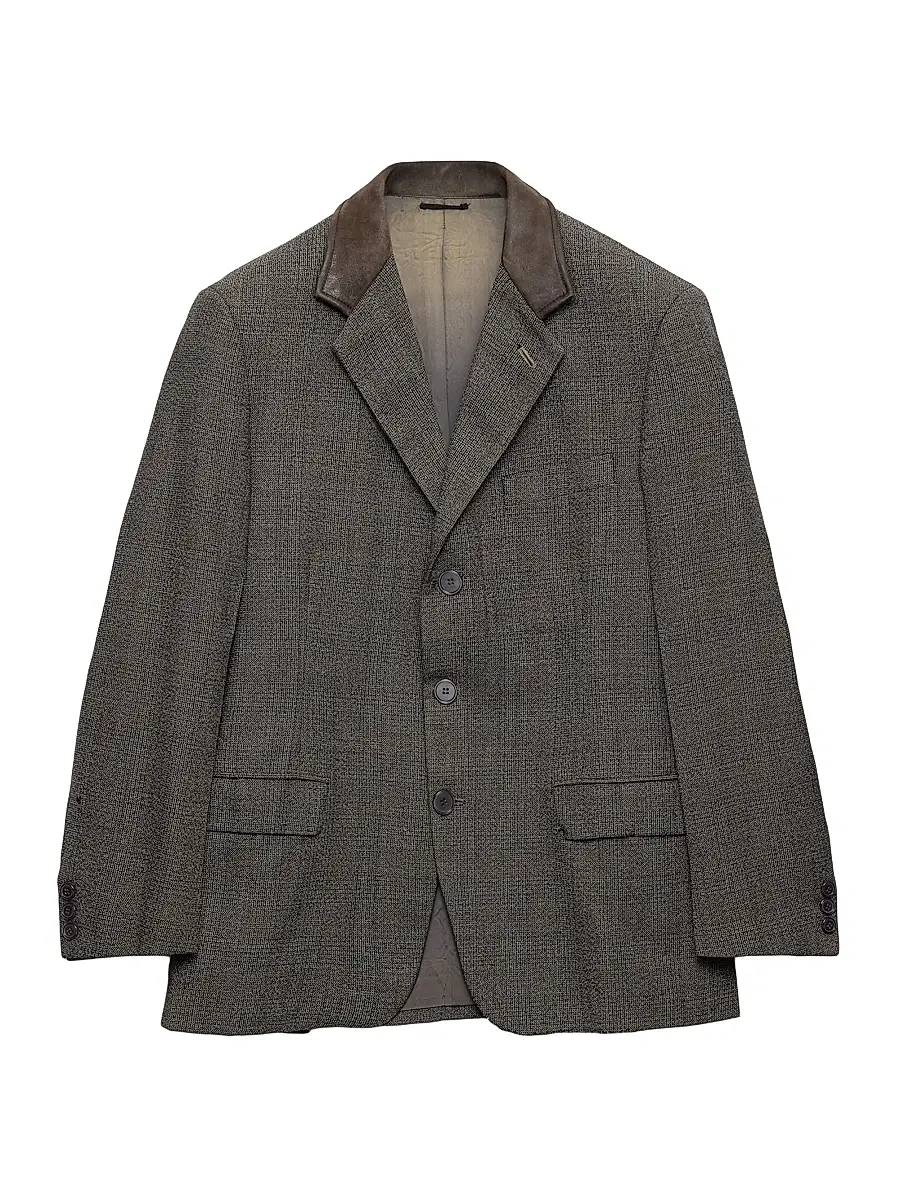 Prada Men's Single-Breasted Wool Jacket - Grey | Image 1 Prada Men's Single-Breasted Wool Jacket - Grey | Image 1