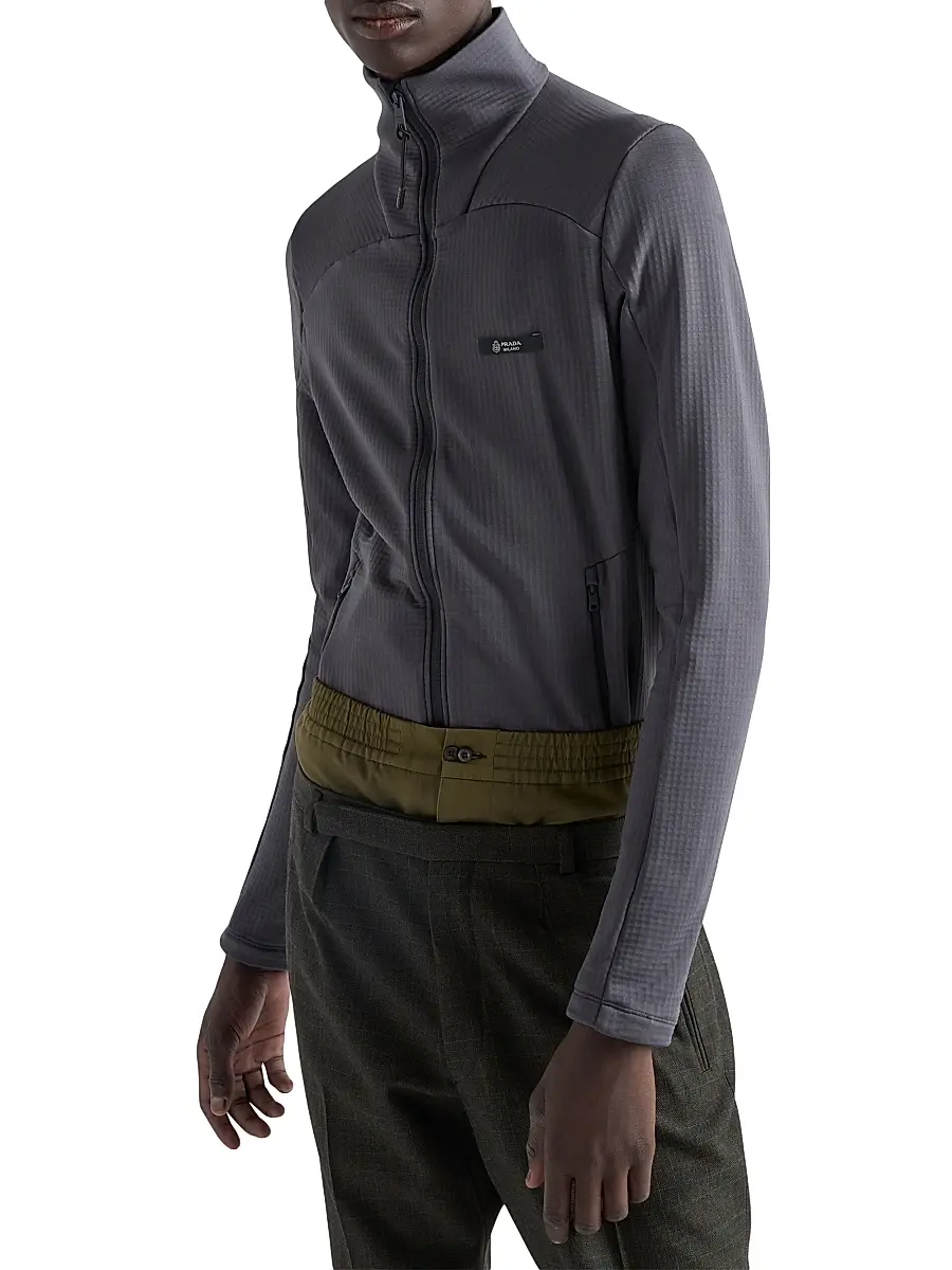Prada Men's Technical Fabric Blouson Jacket - Grey | Thumbnail 3 Prada Men's Technical Fabric Blouson Jacket - Grey | Thumbnail 3