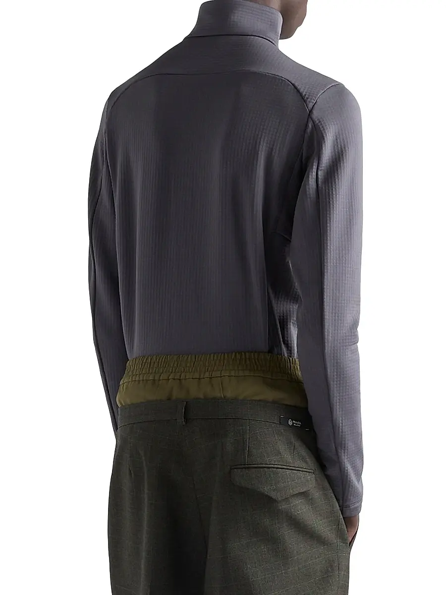 Prada Men's Technical Fabric Blouson Jacket - Grey | Thumbnail 4 Prada Men's Technical Fabric Blouson Jacket - Grey | Thumbnail 4