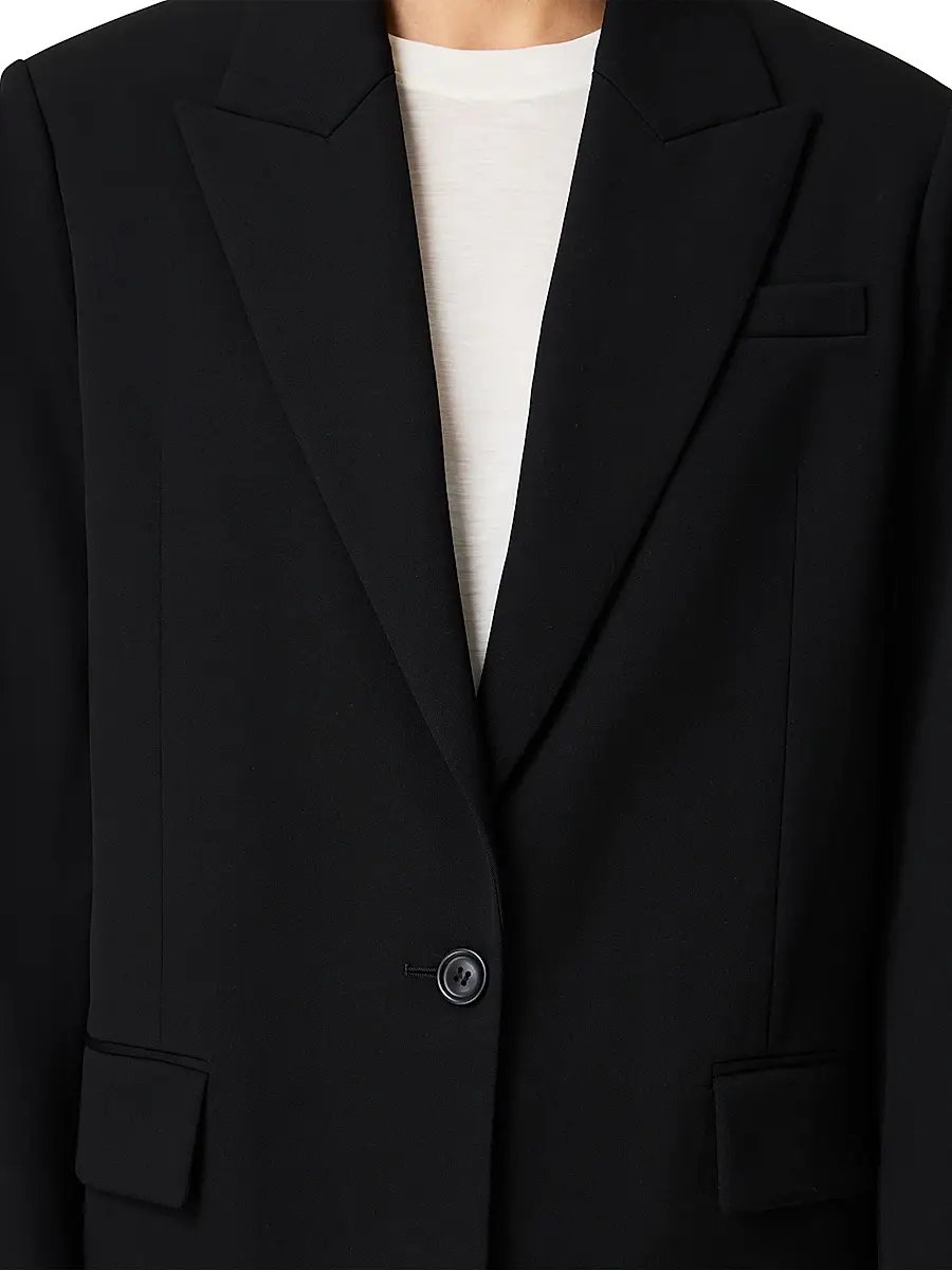 Another Tomorrow Women's Wool Oversized Tailored Jacket | Thumbnail 5