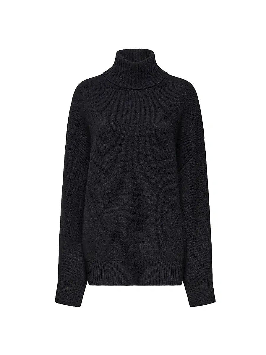 Women's Oversized Luxe Turtleneck - Black