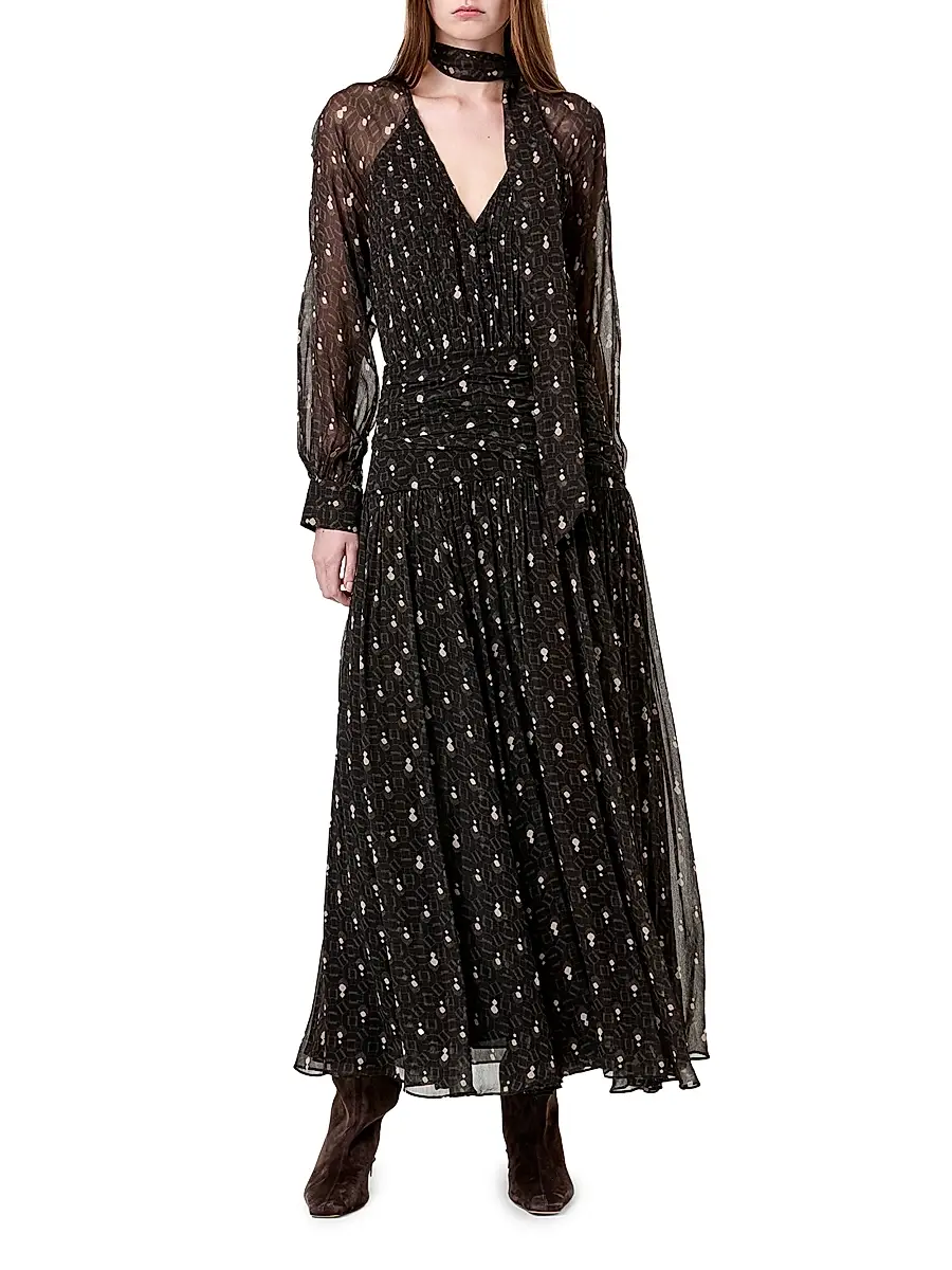 Nicholas the Label Women's Draya Scarf V-Neck Maxi Dress | Thumbnail 2 Nicholas the Label Women's Draya Scarf V-Neck Maxi Dress | Thumbnail 2