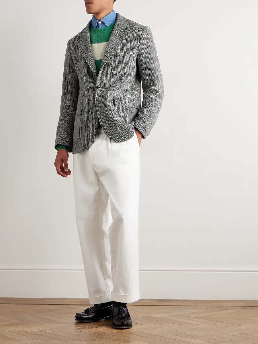 Drake's Games Mk. VII Unstructured Herringbone Harris Wool-Tweed Blazer - Men | Thumbnail 2 Drake's Games Mk. VII Unstructured Herringbone Harris Wool-Tweed Blazer - Men | Thumbnail 2