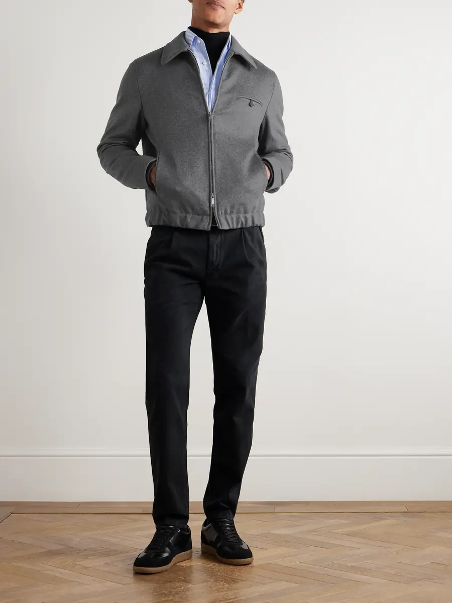 Incotex Incotex Montedoro Brushed Wool-Blend Bomber Jacket - Men | Thumbnail 2 Incotex Incotex Montedoro Brushed Wool-Blend Bomber Jacket - Men | Thumbnail 2
