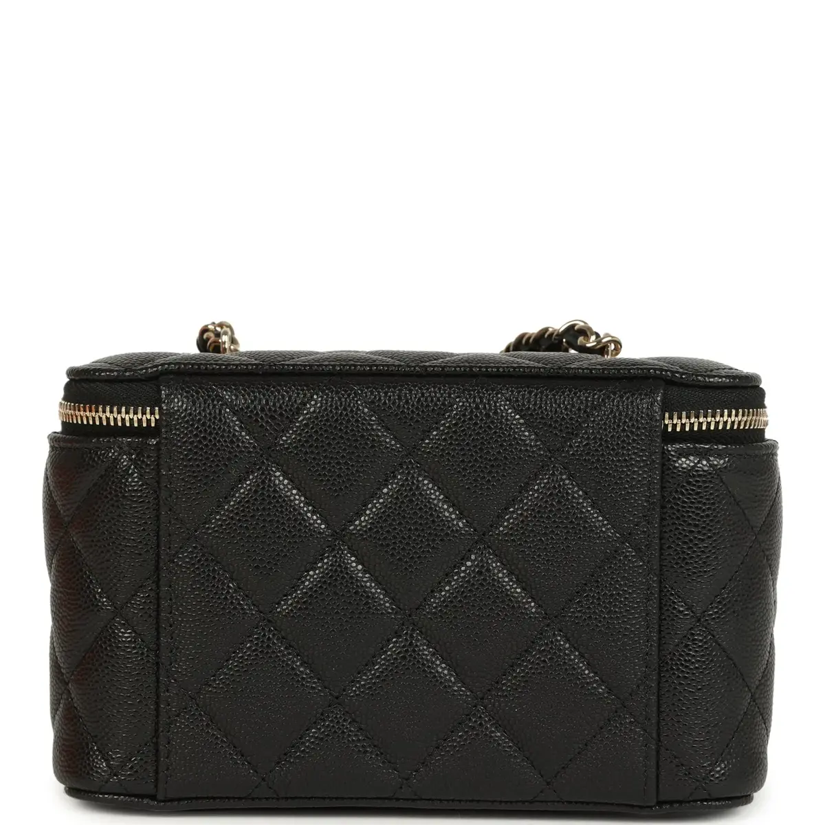 Chanel Chanel Small Classic Vanity Case Black Shiny Caviar Light Gold Hardware | Thumbnail 4
