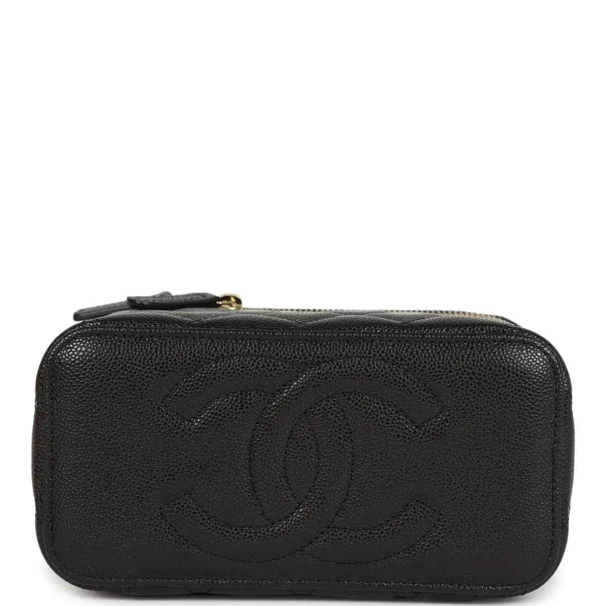 Chanel Chanel Small Classic Vanity Case Black Shiny Caviar Light Gold Hardware | Thumbnail 6