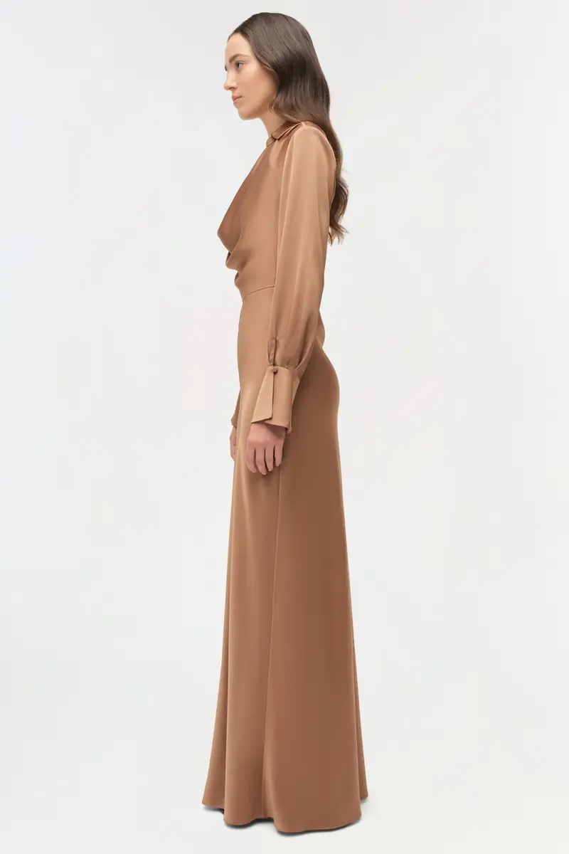 Simkhai Adelle Draped Satin Gown | Thumbnail 4 Simkhai Adelle Draped Satin Gown | Thumbnail 4