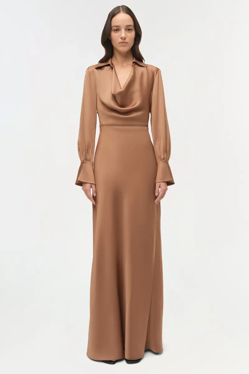 Simkhai Adelle Draped Satin Gown | Thumbnail 6 Simkhai Adelle Draped Satin Gown | Thumbnail 6