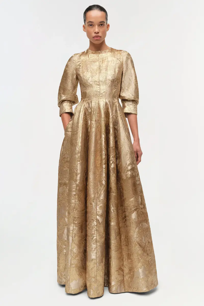 Simkhai Claravelle Metallic Jacquard Gown | Thumbnail 2 Simkhai Claravelle Metallic Jacquard Gown | Thumbnail 2