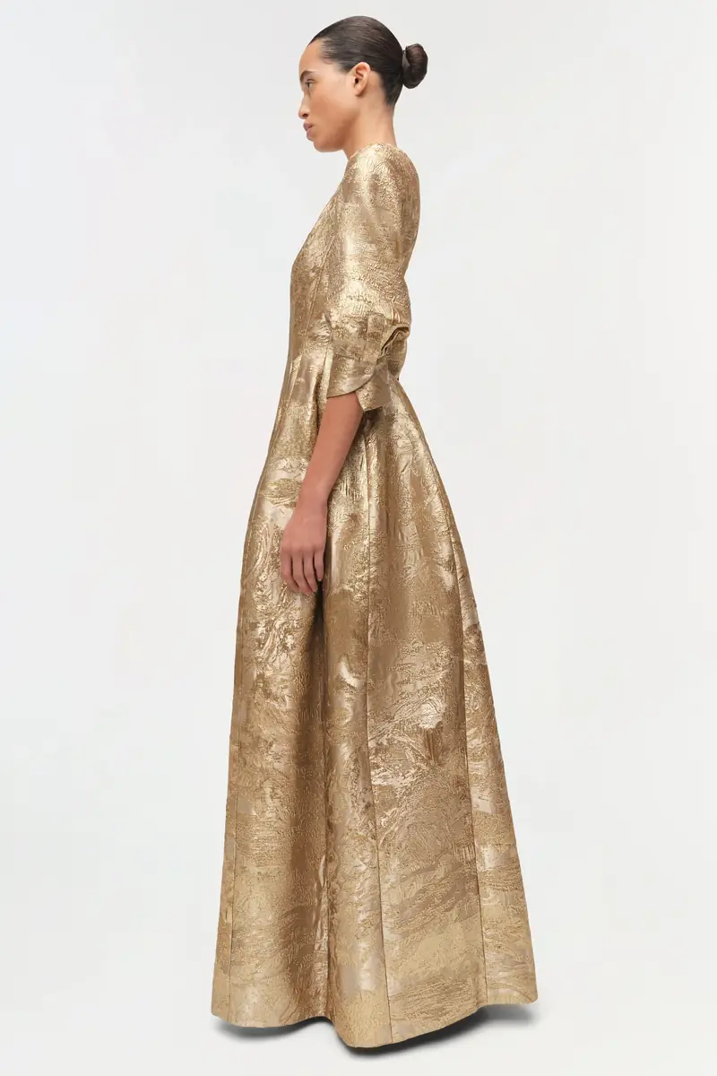 Simkhai Claravelle Metallic Jacquard Gown | Thumbnail 4 Simkhai Claravelle Metallic Jacquard Gown | Thumbnail 4
