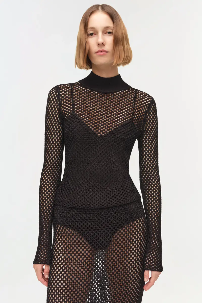 Simkhai Demitri Mesh Knit Midi Skirt | Thumbnail 3 Simkhai Demitri Mesh Knit Midi Skirt | Thumbnail 3