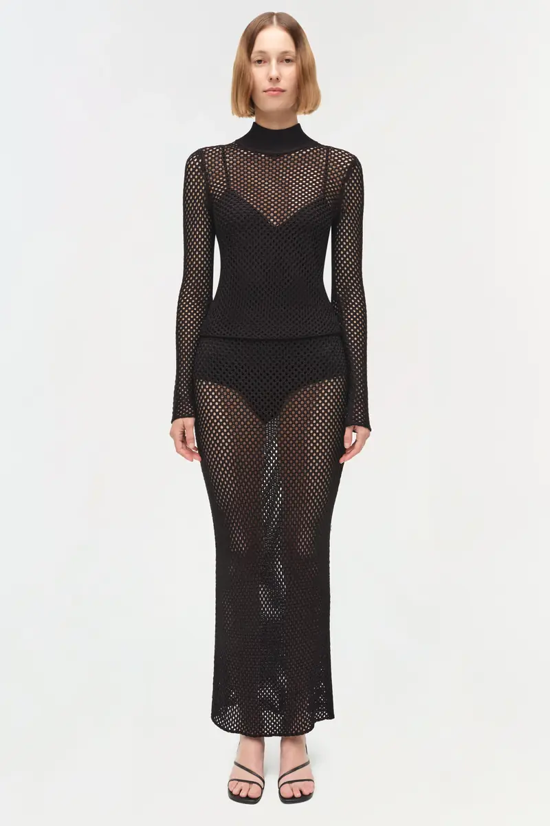 Simkhai Demitri Mesh Knit Midi Skirt | Thumbnail 6 Simkhai Demitri Mesh Knit Midi Skirt | Thumbnail 6