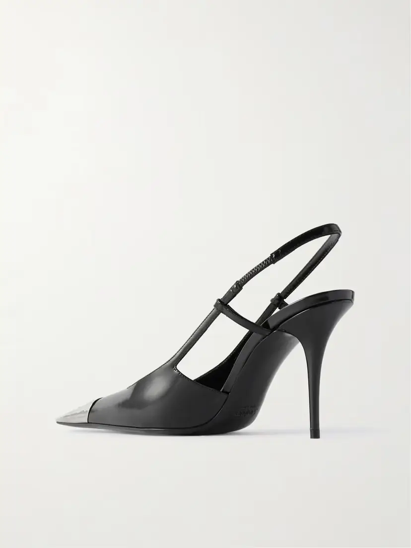 Saint Laurent Jeanne Embellished Glossed-leather Slingback Pumps | Thumbnail 3 Saint Laurent Jeanne Embellished Glossed-leather Slingback Pumps | Thumbnail 3