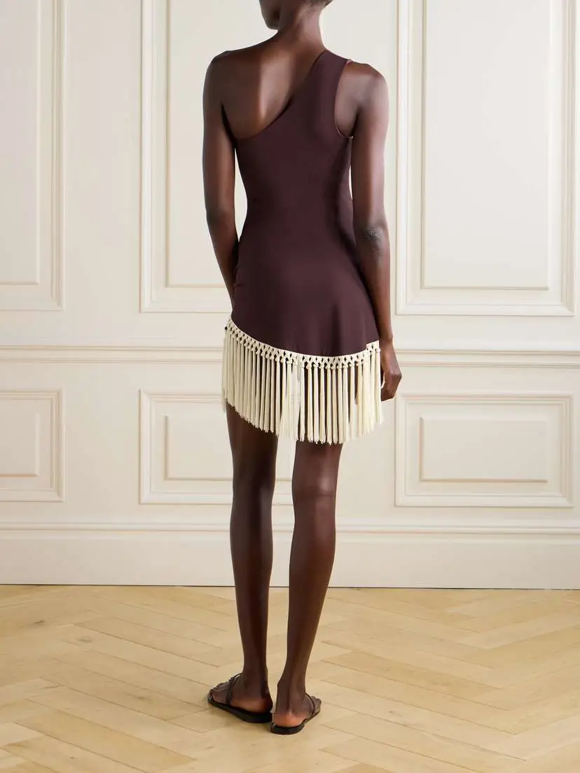 Taller Marmo Yacare One-shoulder Swimsuit And Fringed Pareo Set | Thumbnail 4 Taller Marmo Yacare One-shoulder Swimsuit And Fringed Pareo Set | Thumbnail 4