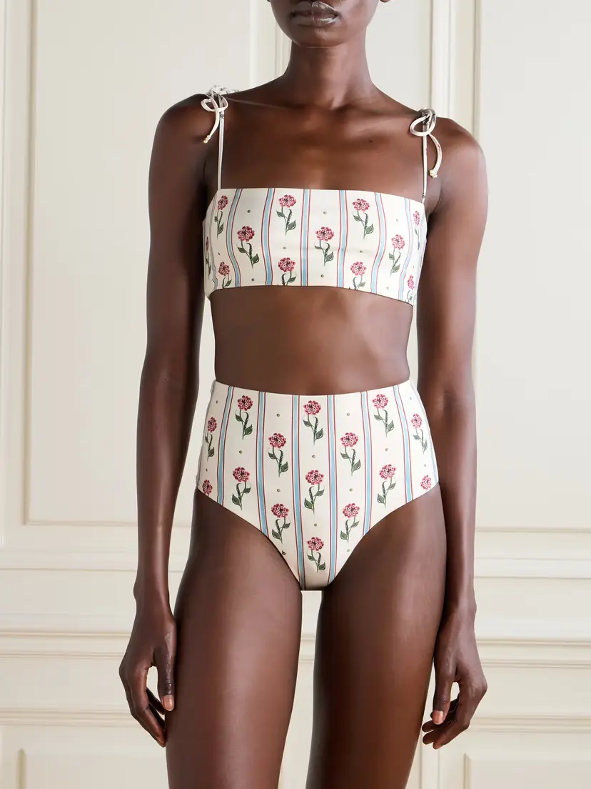 Agua by Agua Bendita Primavera Printed Recycled Bikini Top | Thumbnail 2