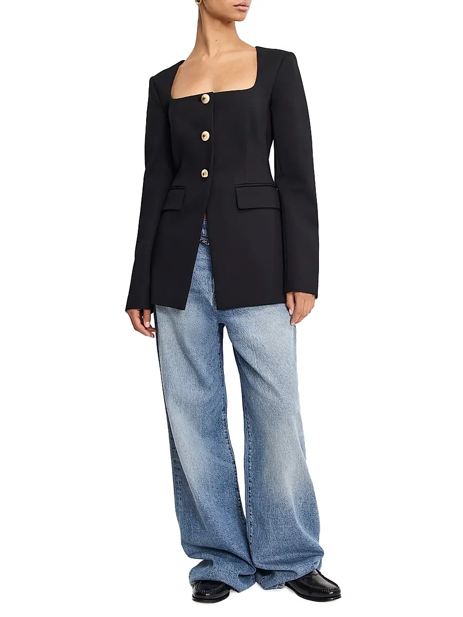 GOOD AMERICAN Women's Soft Stretch Ponte Sculpted Blazer | Thumbnail 2 GOOD AMERICAN Women's Soft Stretch Ponte Sculpted Blazer | Thumbnail 2