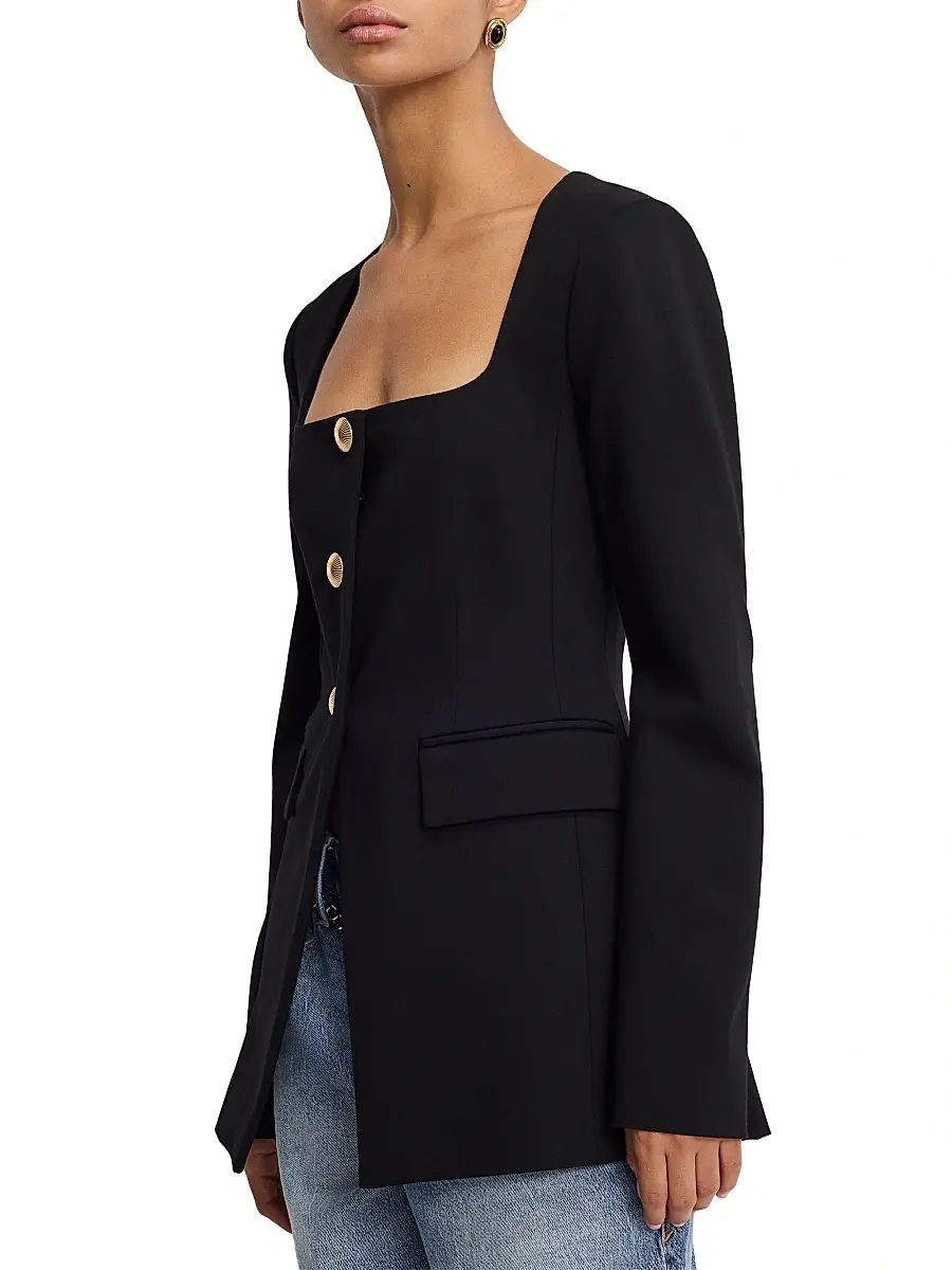 GOOD AMERICAN Women's Soft Stretch Ponte Sculpted Blazer | Thumbnail 3 GOOD AMERICAN Women's Soft Stretch Ponte Sculpted Blazer | Thumbnail 3