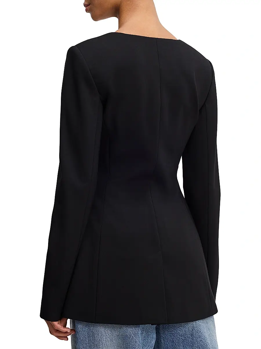 GOOD AMERICAN Women's Soft Stretch Ponte Sculpted Blazer | Thumbnail 4 GOOD AMERICAN Women's Soft Stretch Ponte Sculpted Blazer | Thumbnail 4