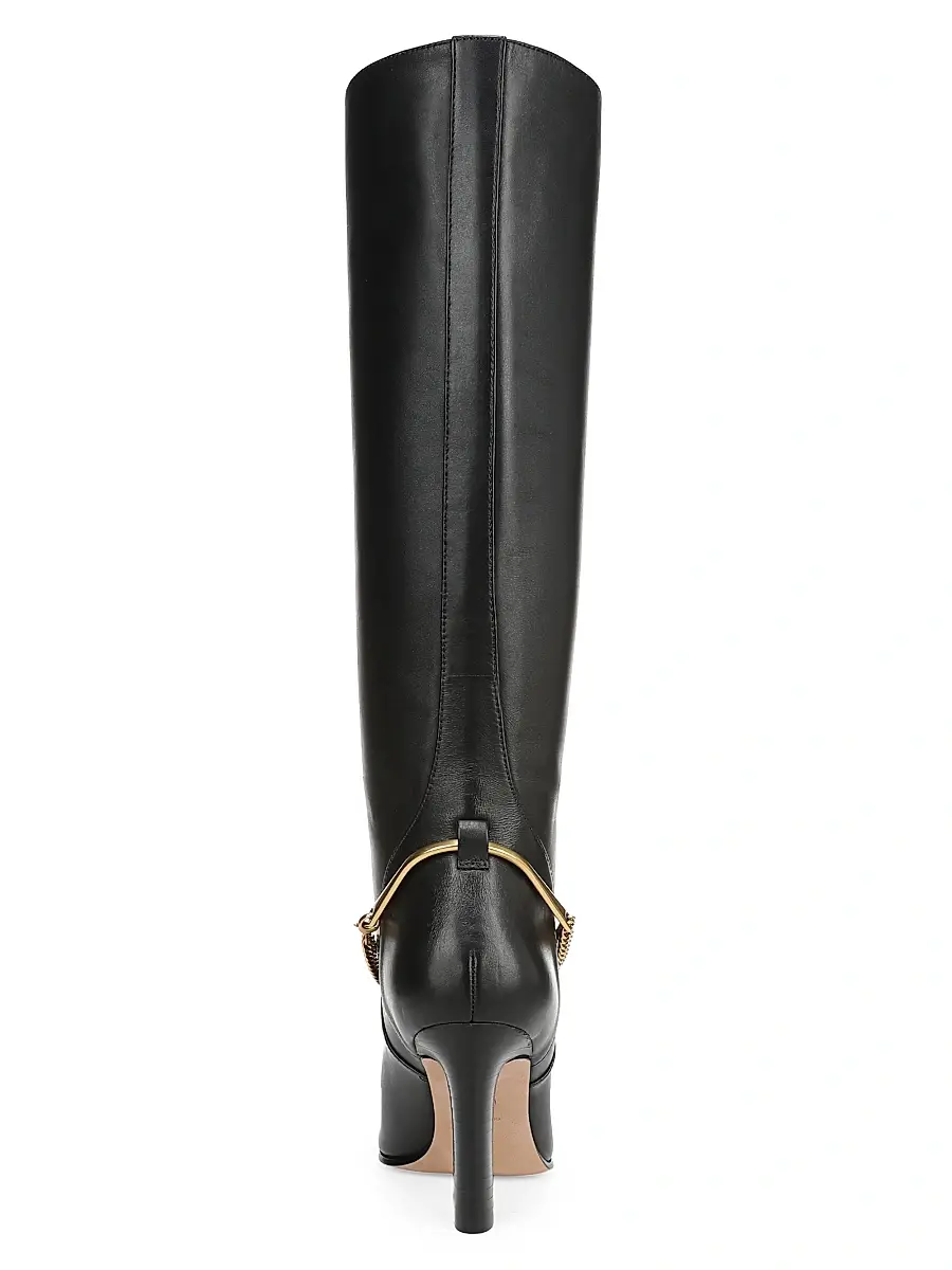 Veronica Beard Women's Tarian Leather Chain Pull-On Tall Boots | Thumbnail 3 Veronica Beard Women's Tarian Leather Chain Pull-On Tall Boots | Thumbnail 3