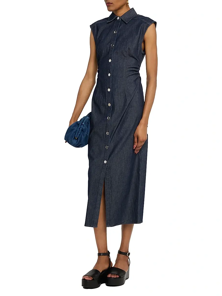 rag & bone Women's Airflex Leah Denim Midi-Dress | Thumbnail 3 rag & bone Women's Airflex Leah Denim Midi-Dress | Thumbnail 3