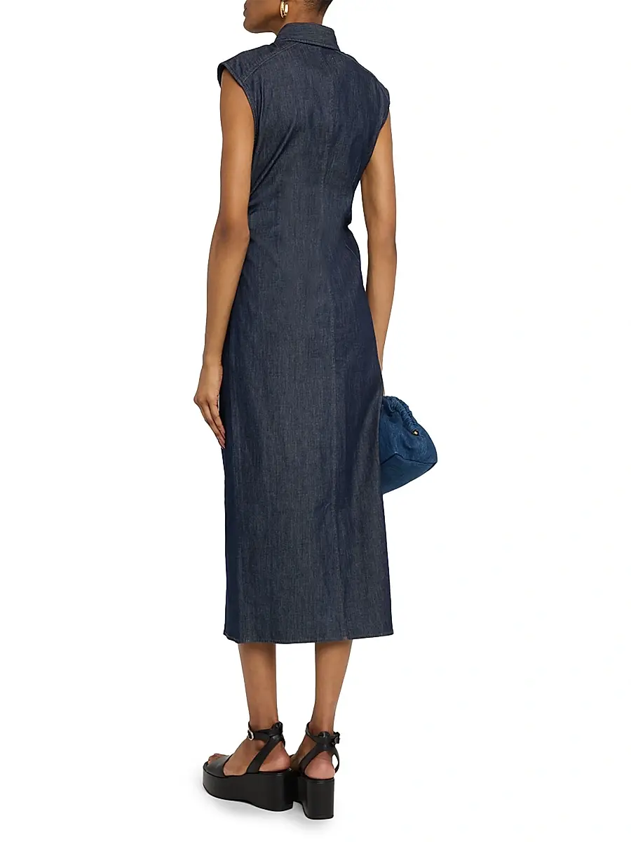rag & bone Women's Airflex Leah Denim Midi-Dress | Thumbnail 4 rag & bone Women's Airflex Leah Denim Midi-Dress | Thumbnail 4