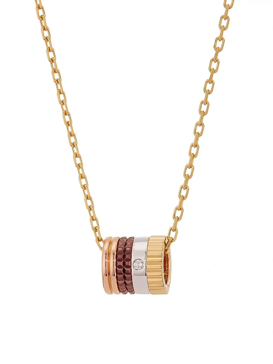 Women's Quatre Classique Tri-Tone 18K Gold, PVD & 0.01 TCW Diamond Pendant Necklace Women's Quatre Classique Tri-Tone 18K Gold, PVD & 0.01 TCW Diamond Pendant Necklace