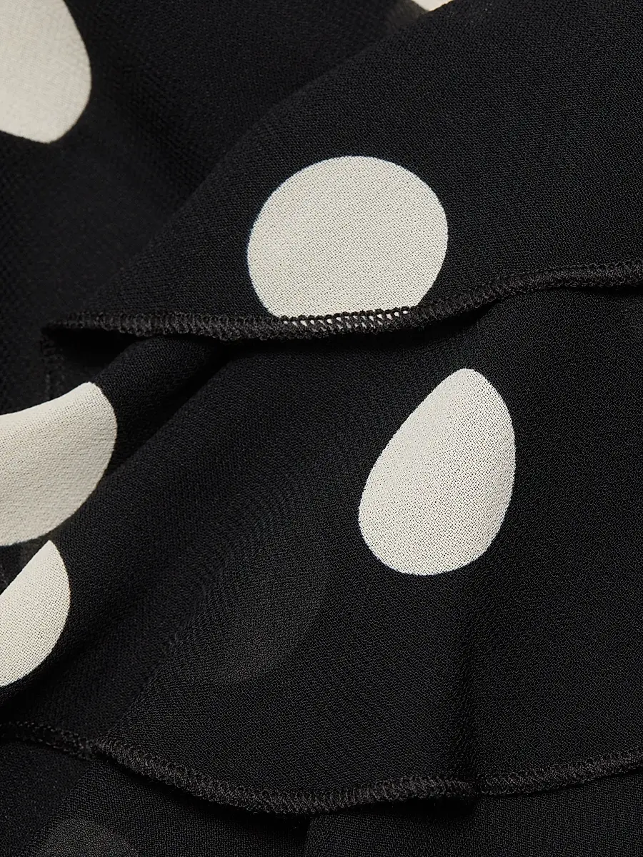 Reformation Women's Kilah Polka Dot Georgette Wrap Top - Moon Dot | Thumbnail 7