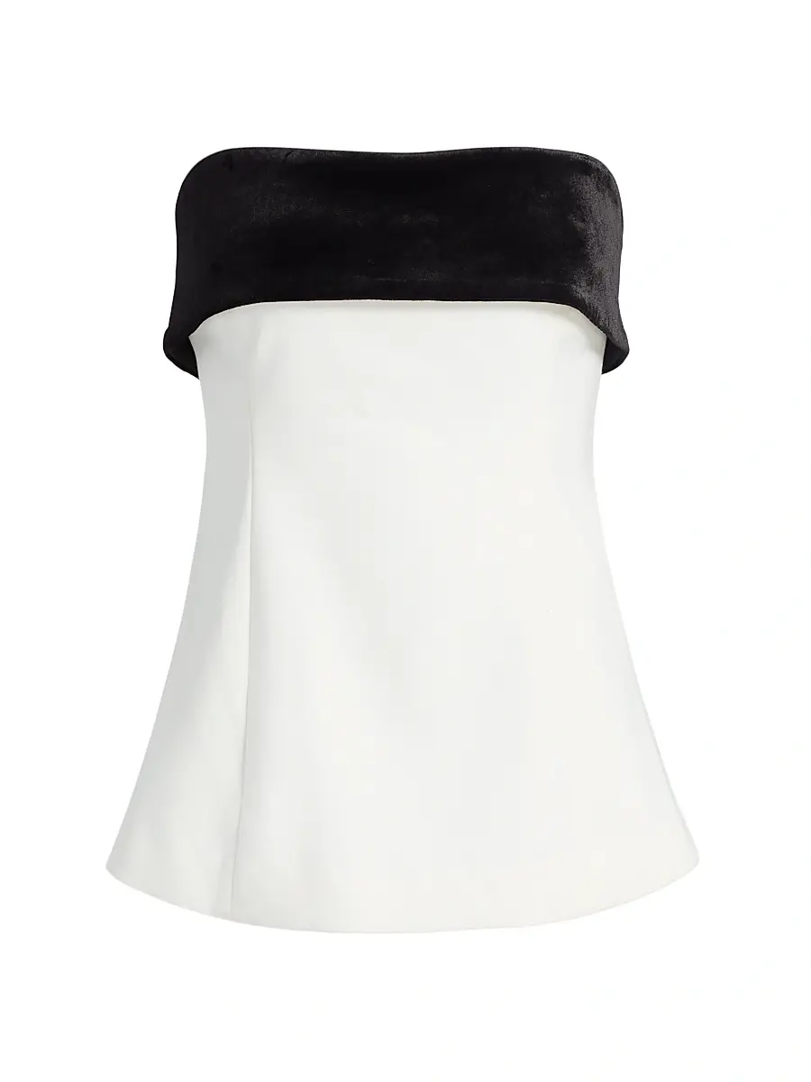 Cami NYC Women's Rohan Colorblocked Strapless Top - White Black | Image 1 Cami NYC Women's Rohan Colorblocked Strapless Top - White Black | Image 1