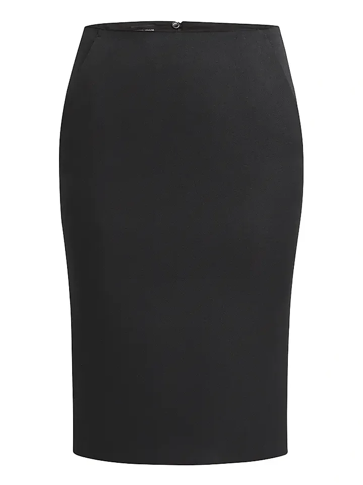 Women's Crepe Mid-Rise Pencil Knee-Length Skirt