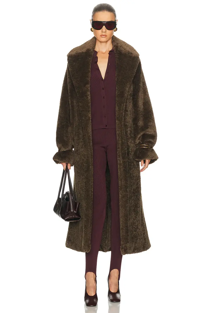 DARKPARK Madison Faux Fur Trench Coat | Image 1 DARKPARK Madison Faux Fur Trench Coat | Image 1